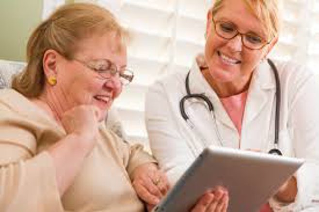 Happy doctor and patient 